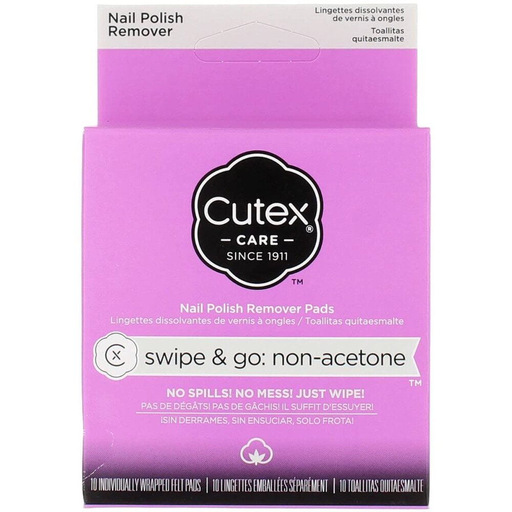 Cutex Care Swipe & Go Non-Acetone Nail Polish Remover Pads (Pack of 4)